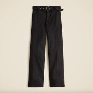 J. Crew Belted mid-rise wide-leg jean in black 26"